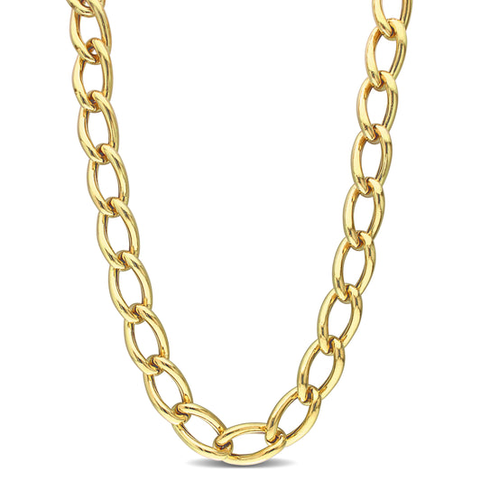 18k Yellow Gold Plated Hollow Link Chain in 13.7mm