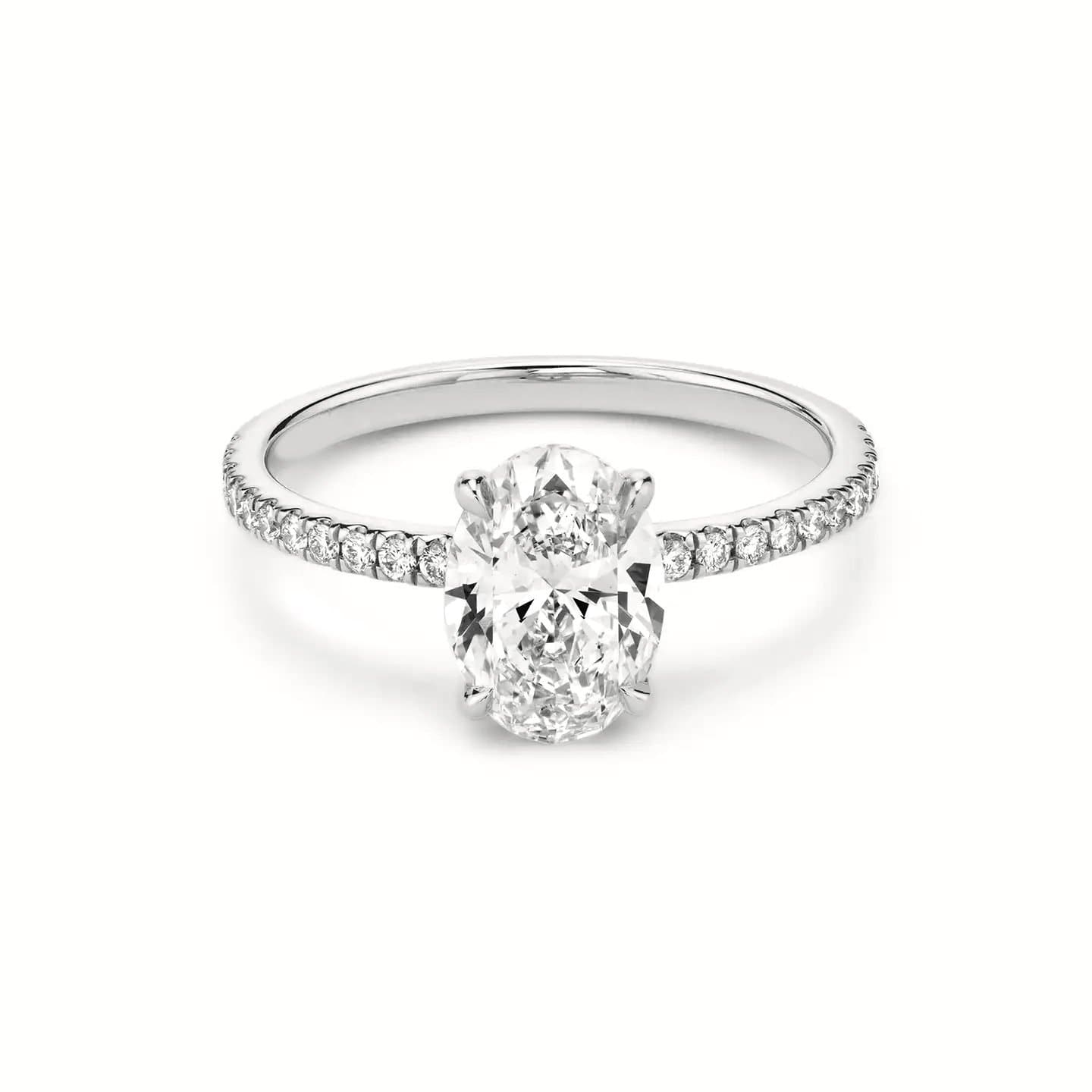 Oval Cut Diamond Pave Engagement Ring