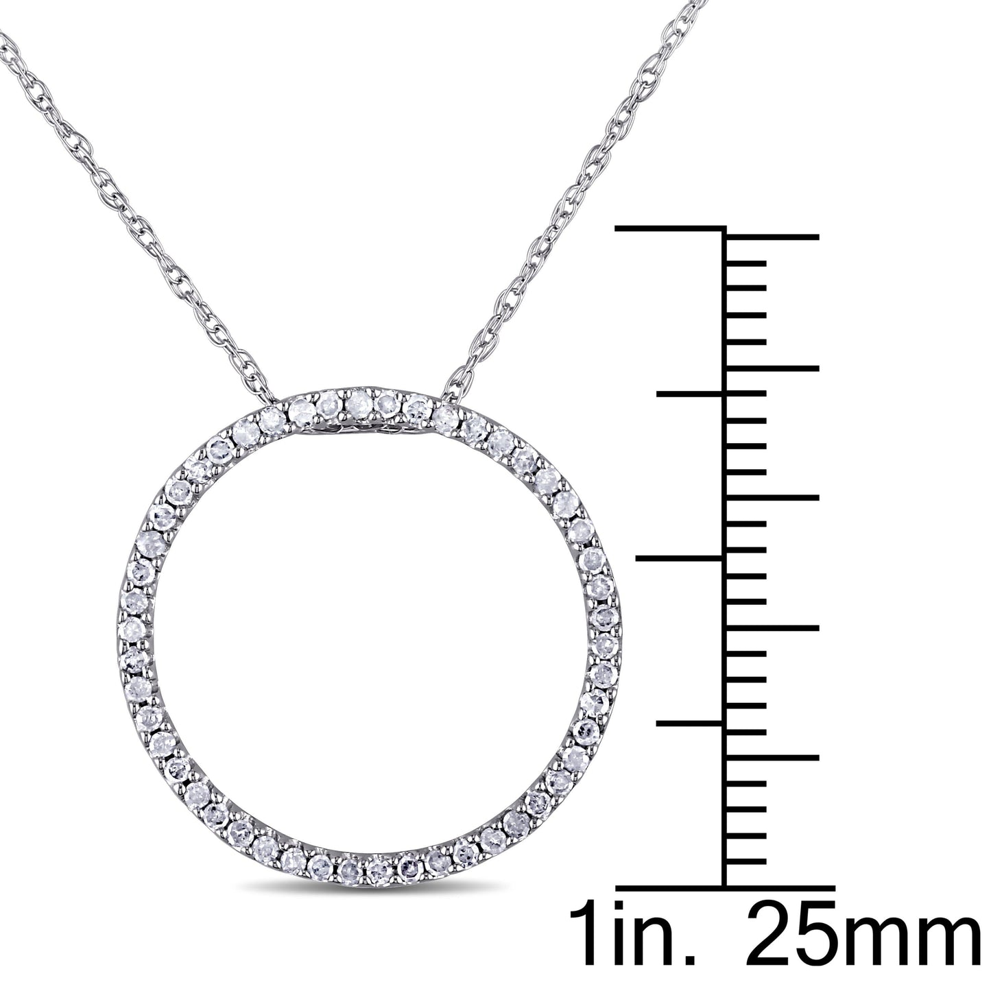 Julie Leah Diamond Circle Necklace in 10k White Gold