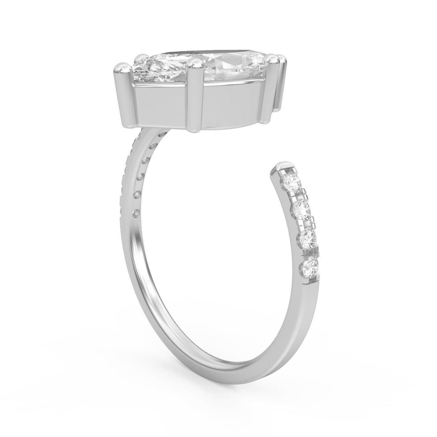 Marquise Moissanite Floating Engagement Ring