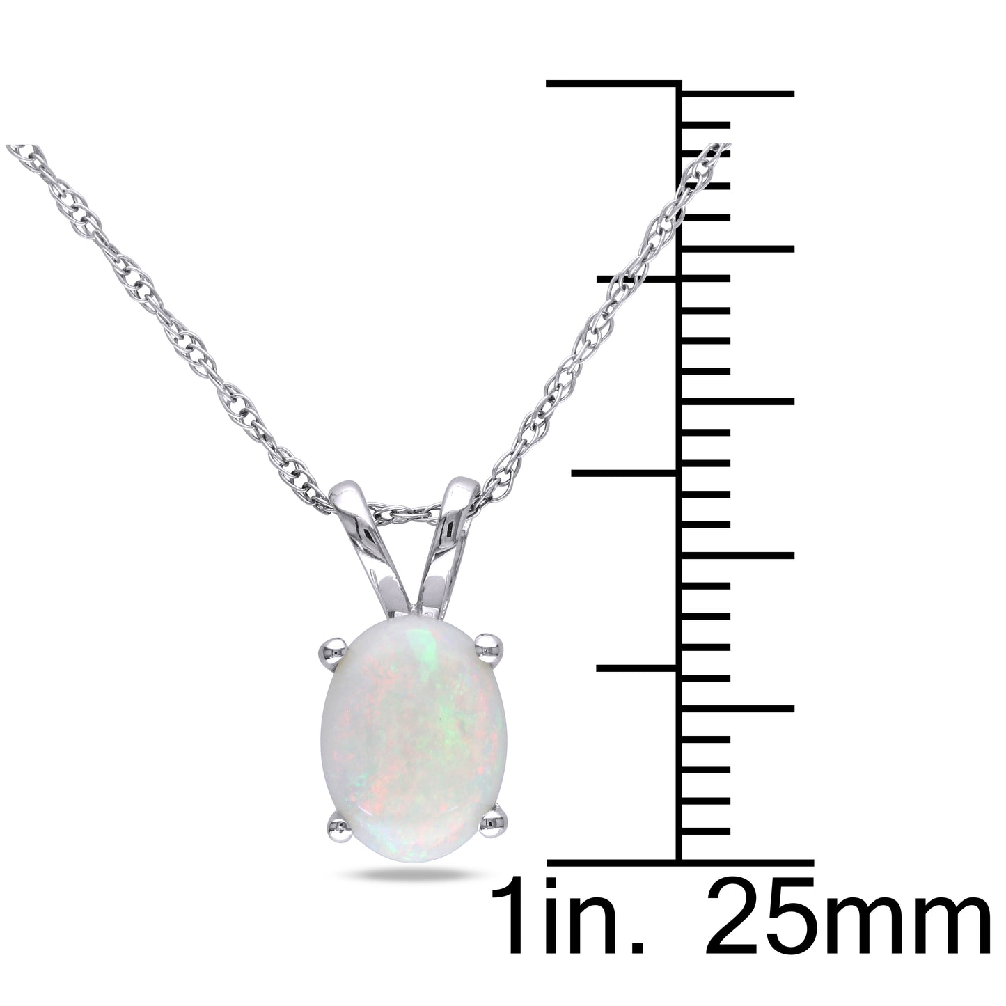 4/5ct Opal Pendant in 10k White Gold