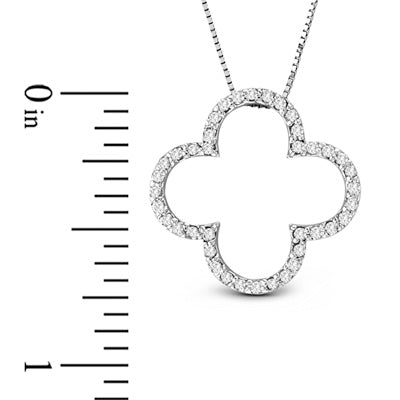 2/7ct Diamond Lucky Clover Pendant in 14k White Gold
