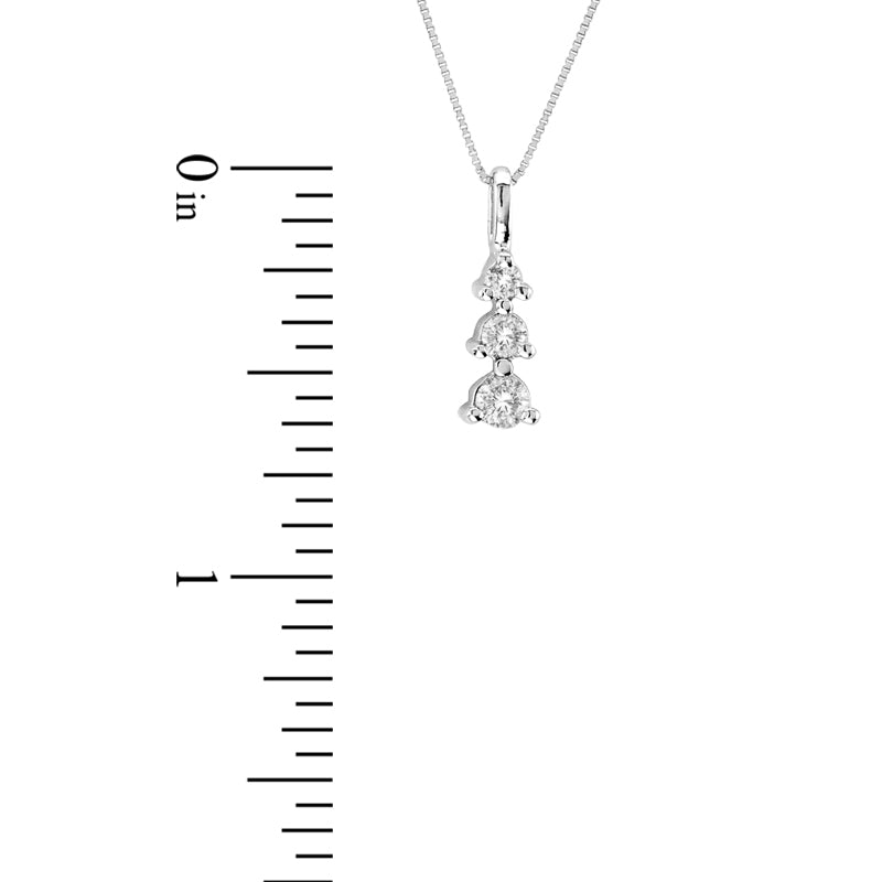 1/4ct Diamond 3-Stone Pendant in 14k White Gold