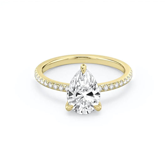 Pear Cut Diamond Pave Engagement Ring