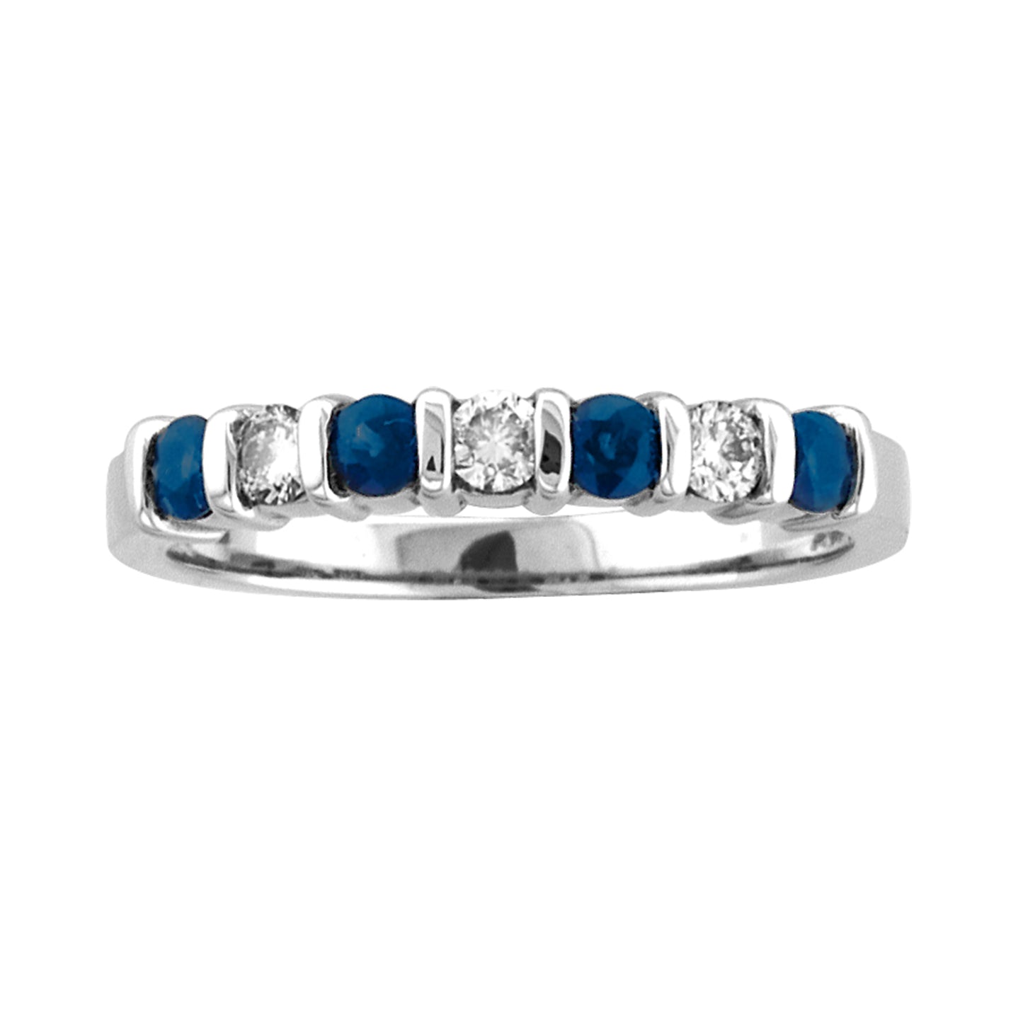 1.0ct Blue Sapphire & Diamond Ring in 14k Yellow Gold