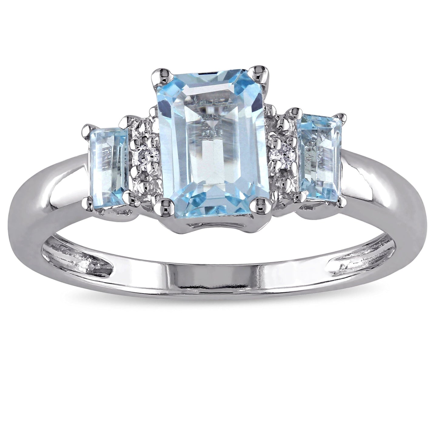 Sophia B 1 1/2ct Blue Topaz Ring with Diamond Accents