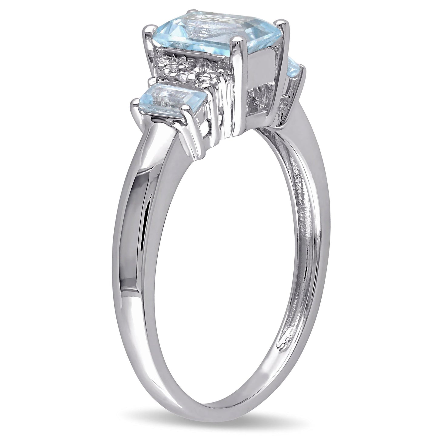 Sophia B 1 1/2ct Blue Topaz Ring with Diamond Accents