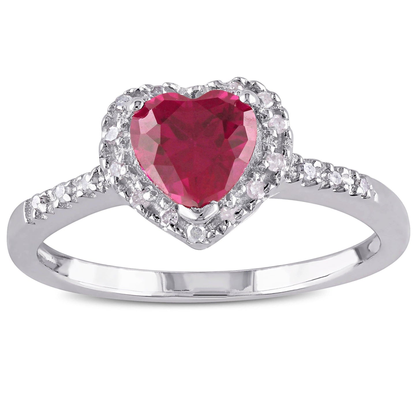 Sophia B 1ct Created Ruby & Diamond Heart Ring