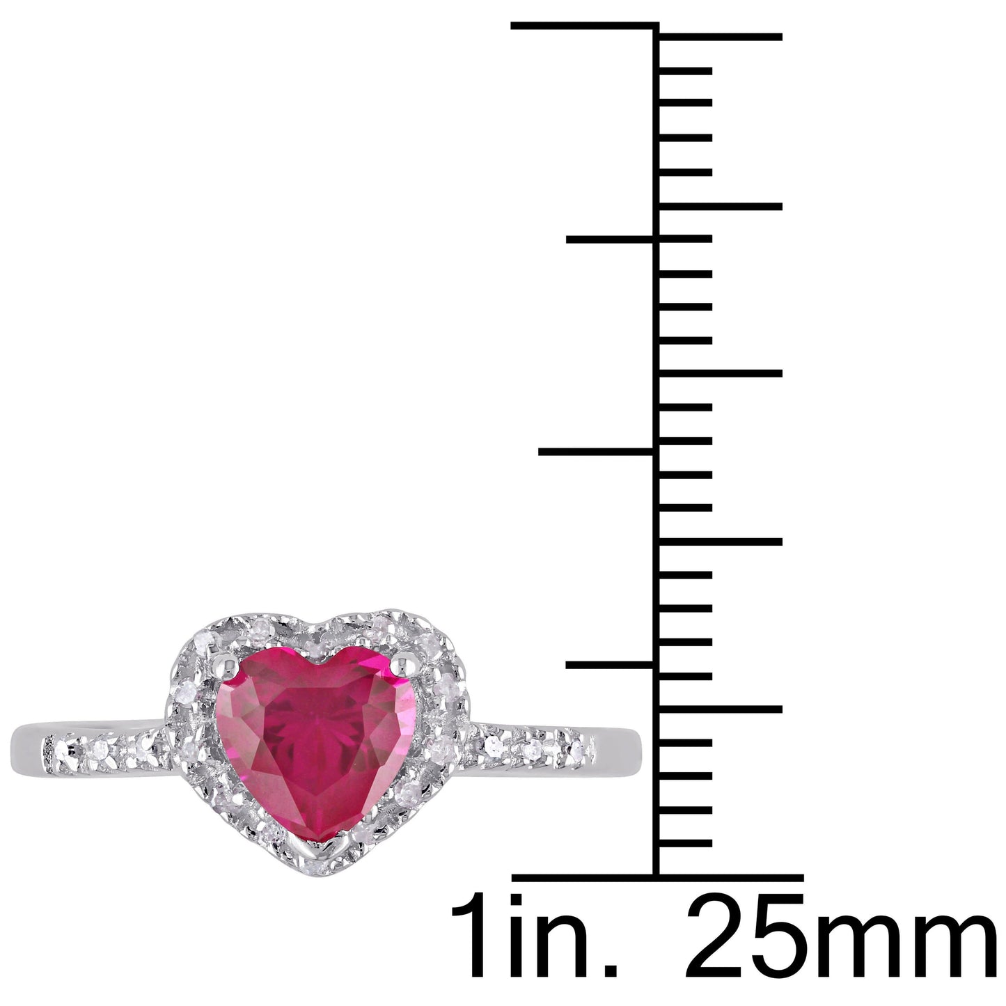 Sophia B 1ct Created Ruby & Diamond Heart Ring