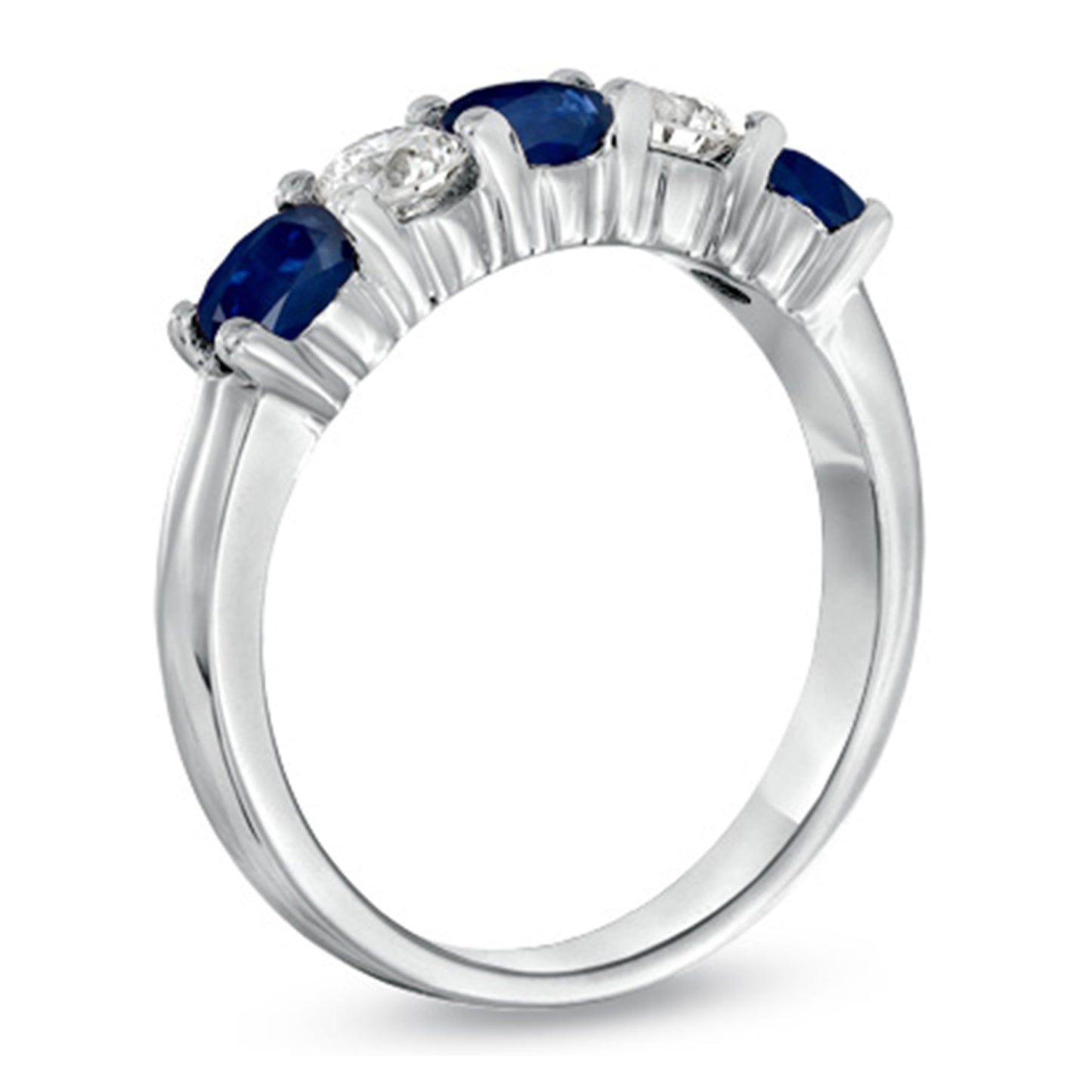 1 1/4ct Blue Sapphire & Diamond Ring in 14k White Gold