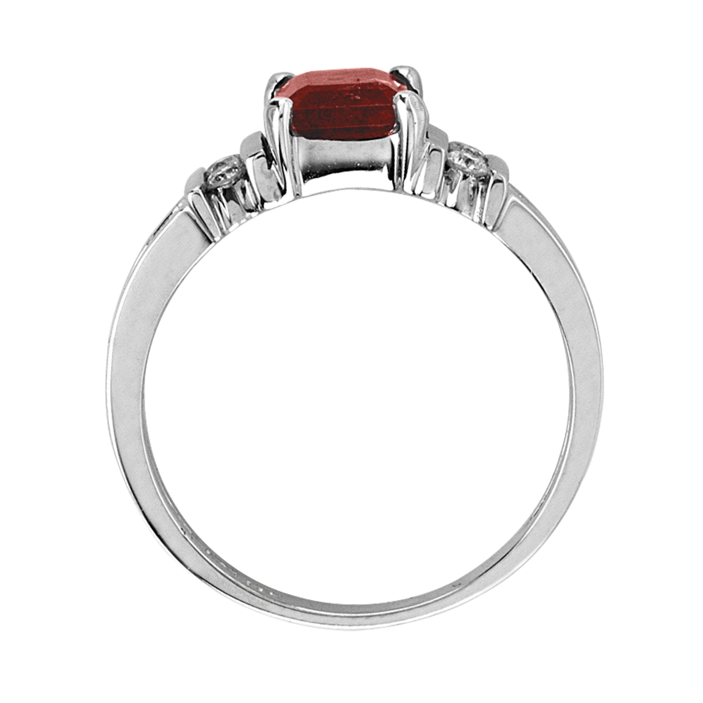 1 1/9ct Ruby & Diamond Ring in 14k White Gold