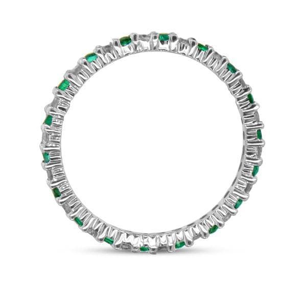 Emerald & Diamond Eternity Band in 14k Gold