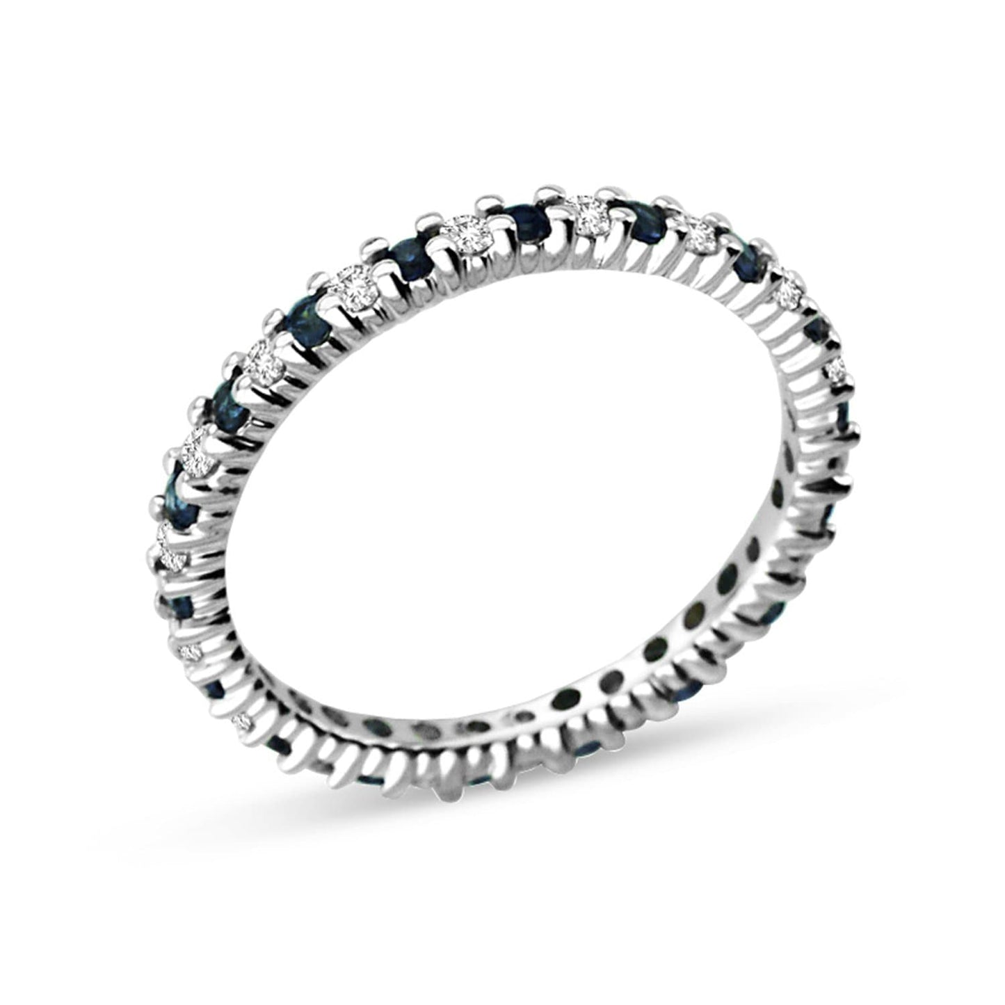 Sapphire & Diamond Eternity Ring in 14k Gold