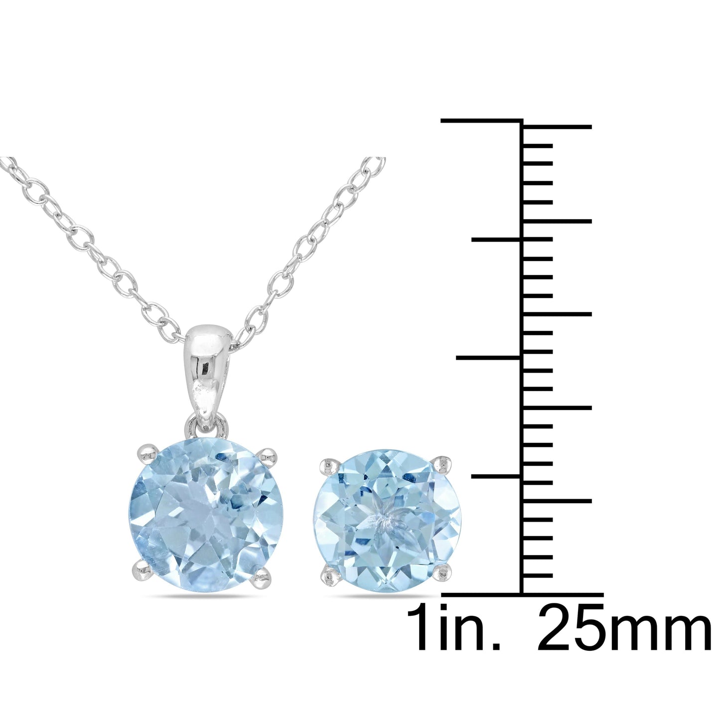 Sky Blue Topaz Earring & Necklace Set