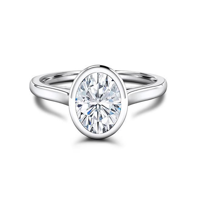 Oval Cut Diamond Bezel Engagement Ring