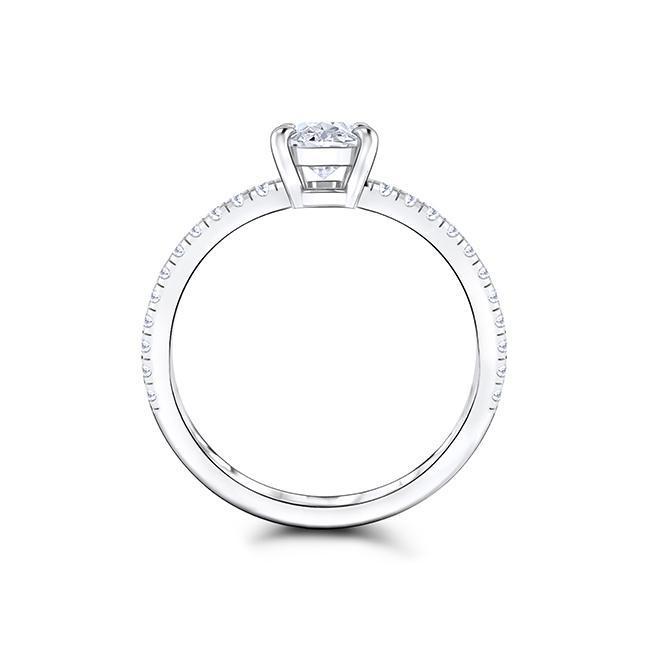 Oval Cut Diamond Pavé Engagement Ring
