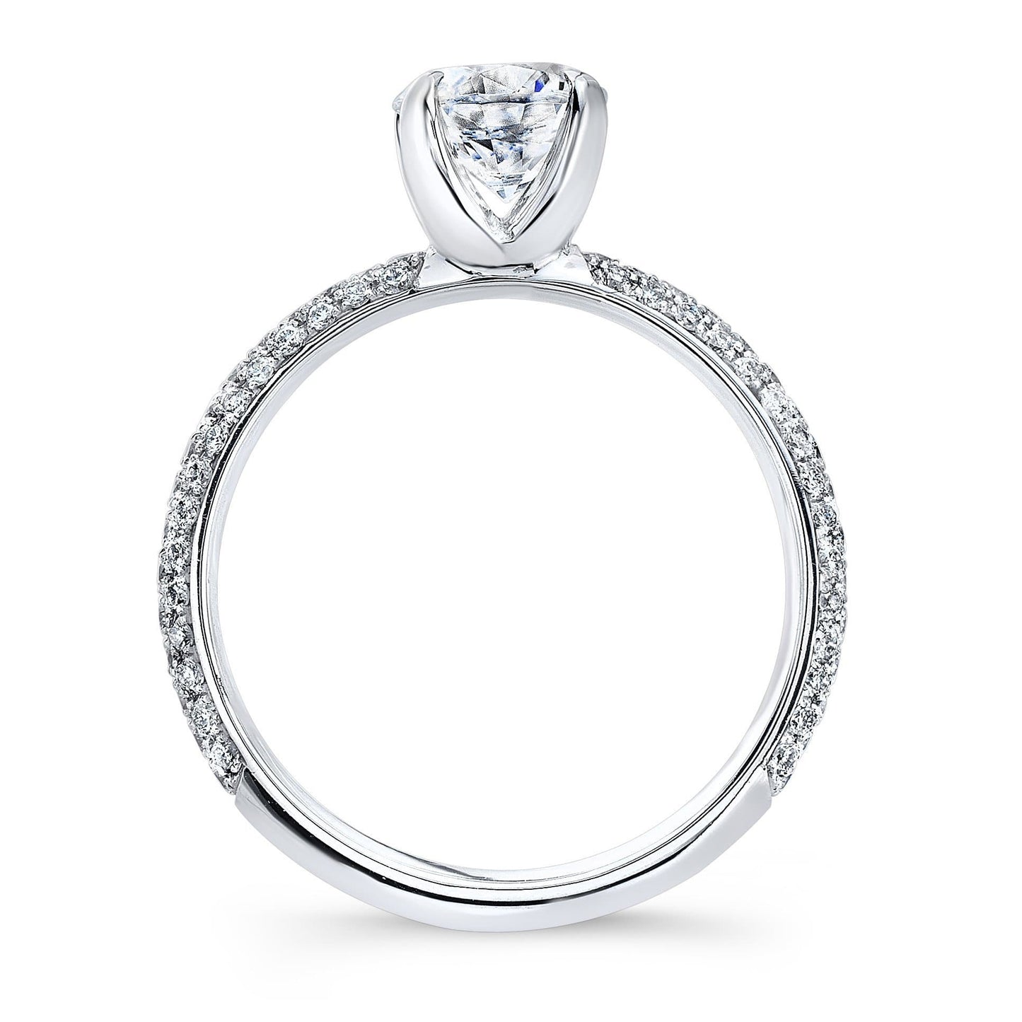 Round Cut Diamond Micro Pavé Engagement Ring