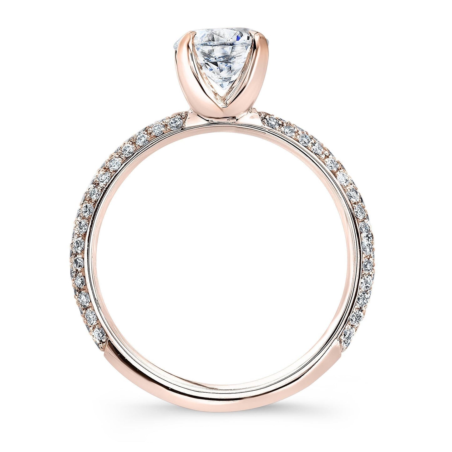 Round Cut Diamond Micro Pavé Engagement Ring