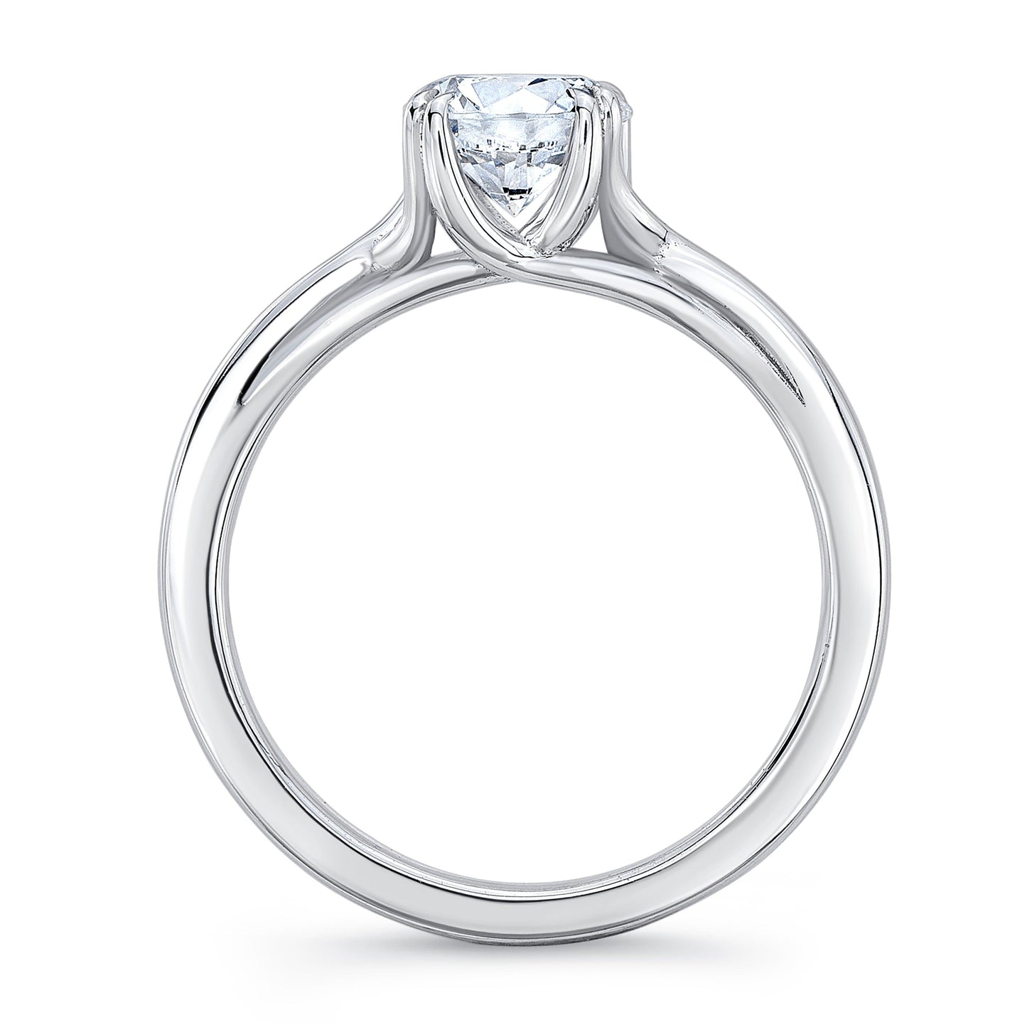 Round Cut Diamond Double Prong Engagement Ring