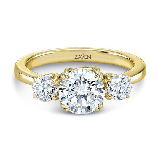 Round Cut Diamond 3-Stone Engagement Ring
