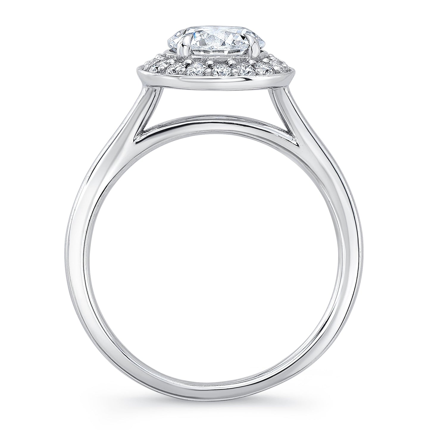 Round Cut Diamond Halo Engagement Ring