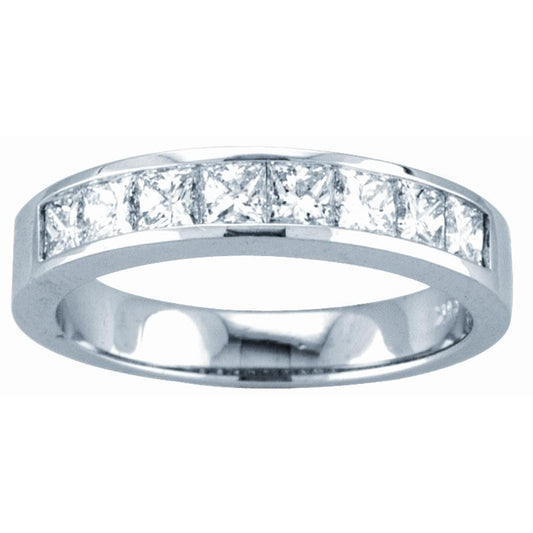 Princess Cut Diamond Semi-Eternity Ring in 14k Gold