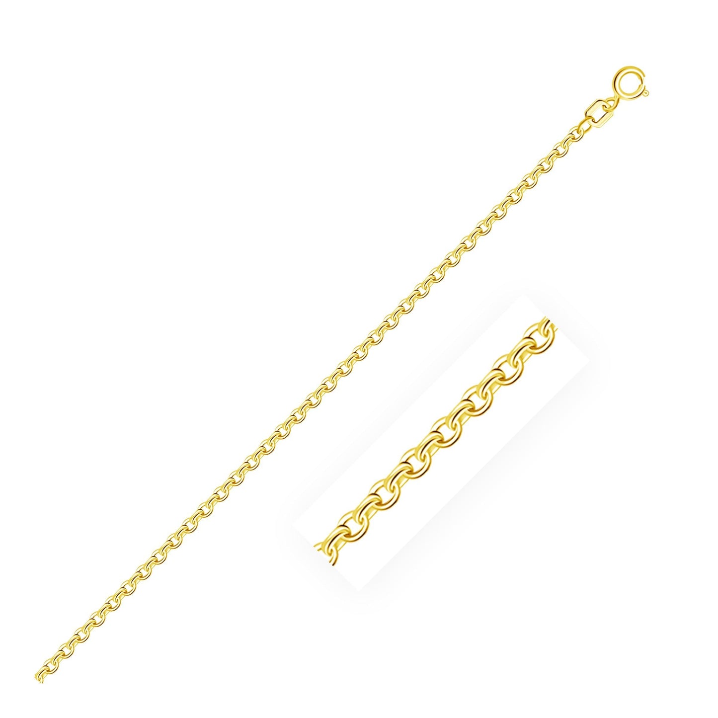 10k Yellow Gold Rolo Chain in 1.9 mm