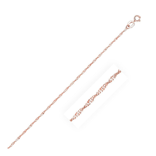 14k Rose Gold Singapore Chain in 1.0 mm