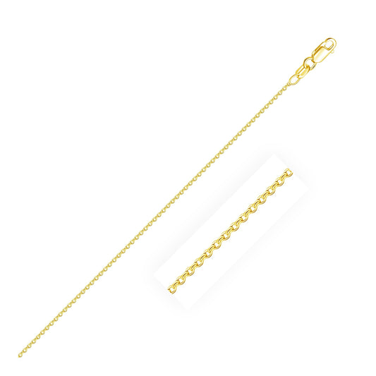 14k Yellow Gold Round Cable Link Chain in 0.7 mm