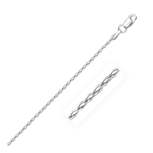 14k White Gold Wheat Chain in 1.5 mm