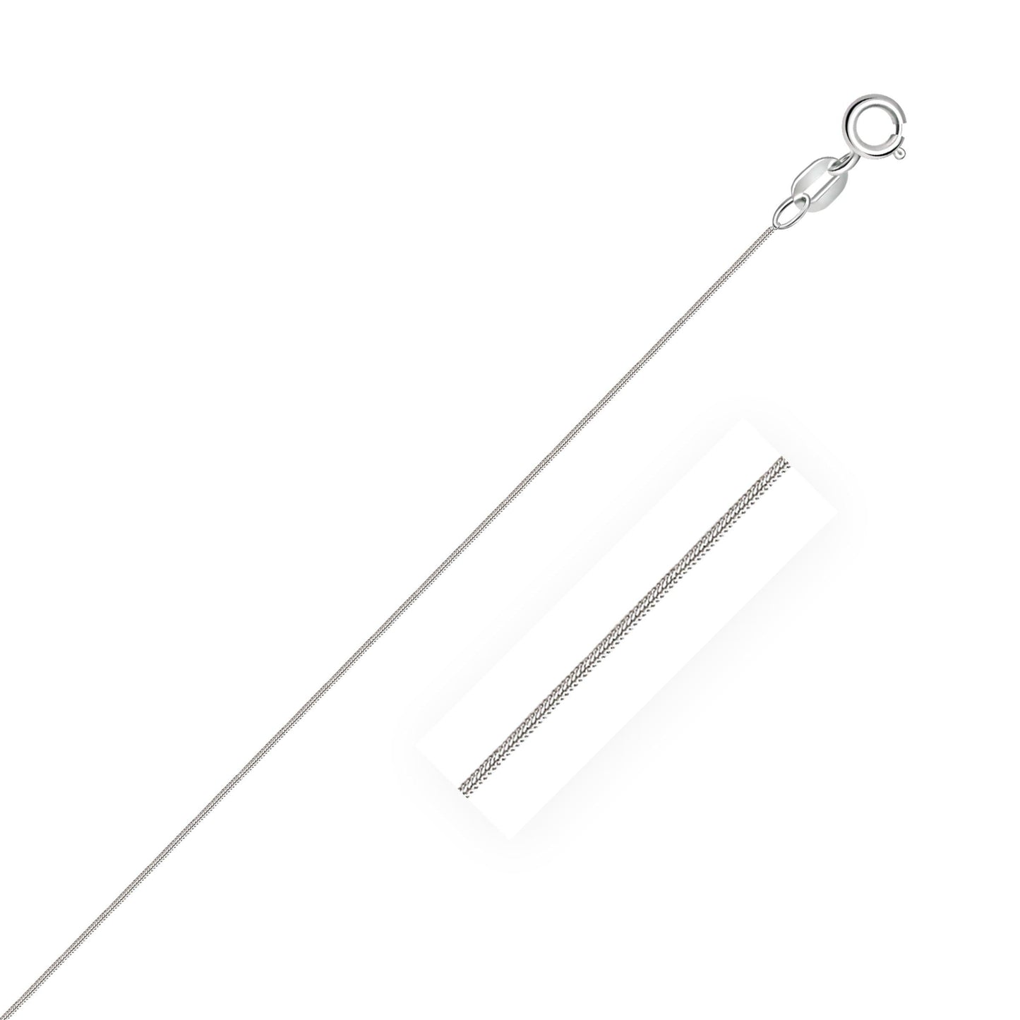 14k White Gold Foxtail Chain in 0.9 mm