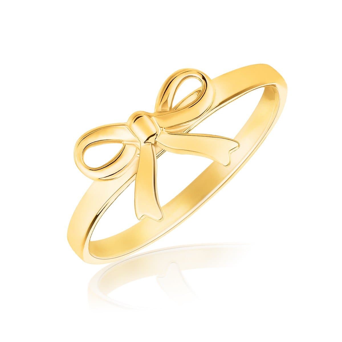 14k Polished Yellow Gold Bow Ring