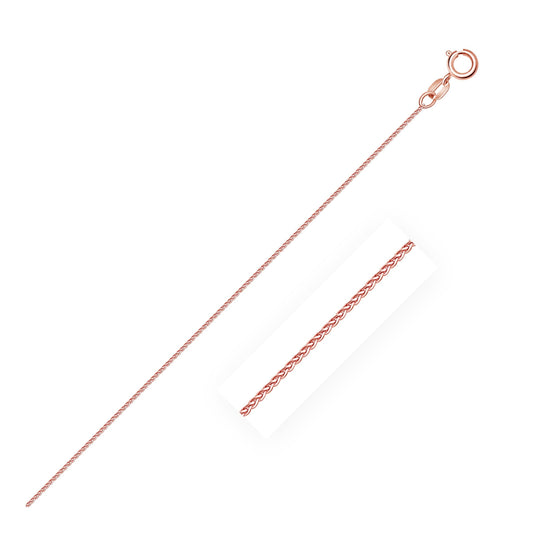 14k Rose Gold Wheat Chain in 0.6 mm