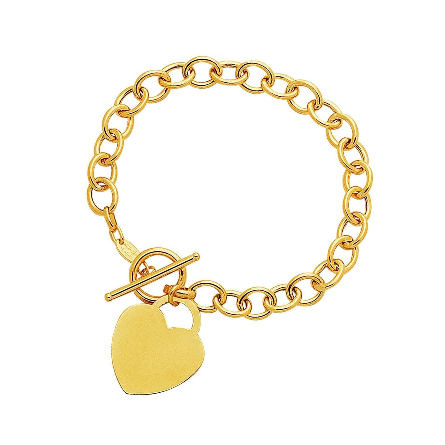 Toggle Heart Bracelet in 14k Yellow Gold