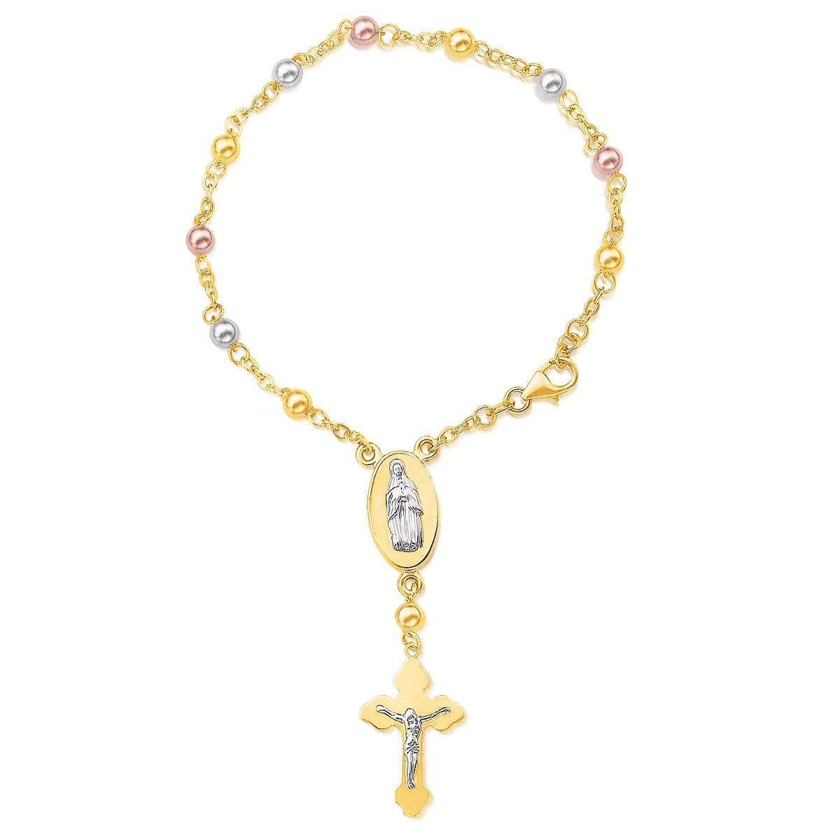 Tri-Color Rosary Style Bracelet