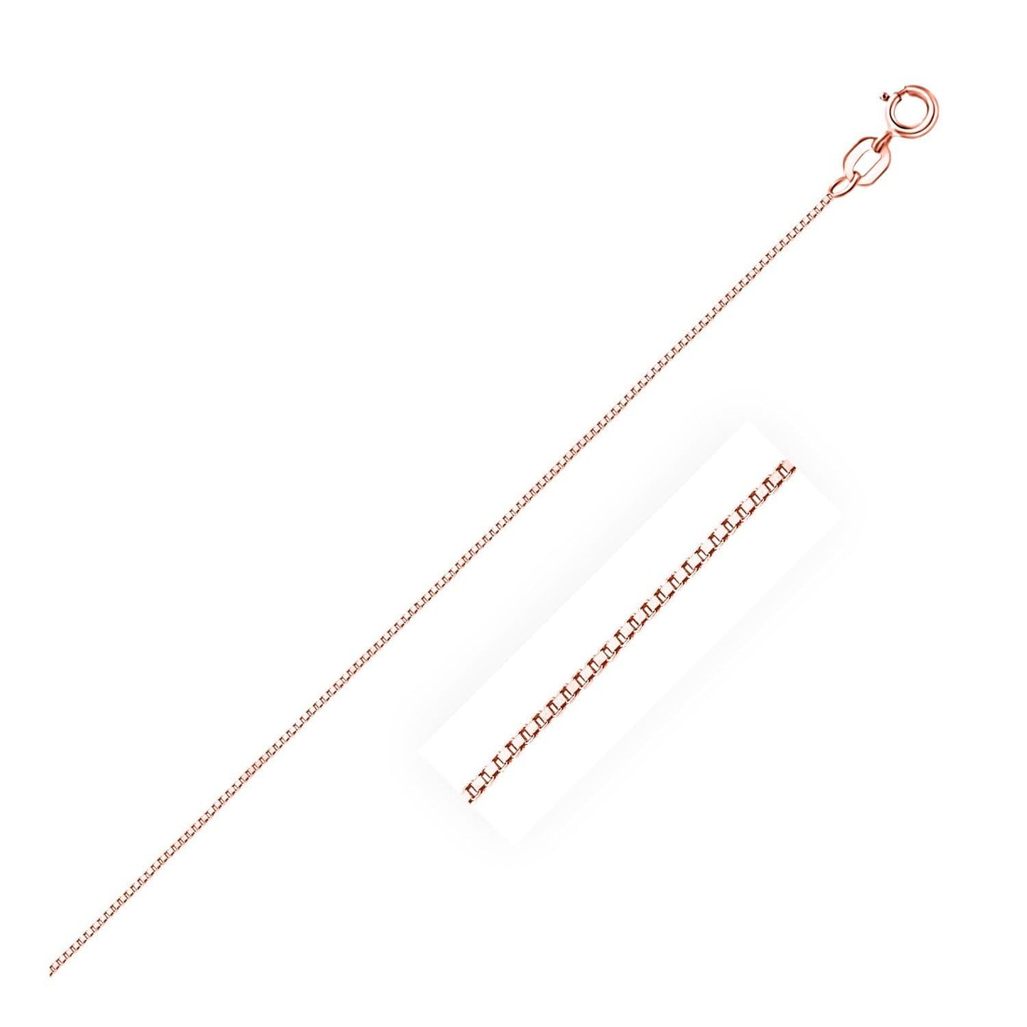 14k Rose Gold Box Chain in 0.6 mm