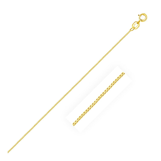 14k Yellow Gold Box Chain in 0.6 mm