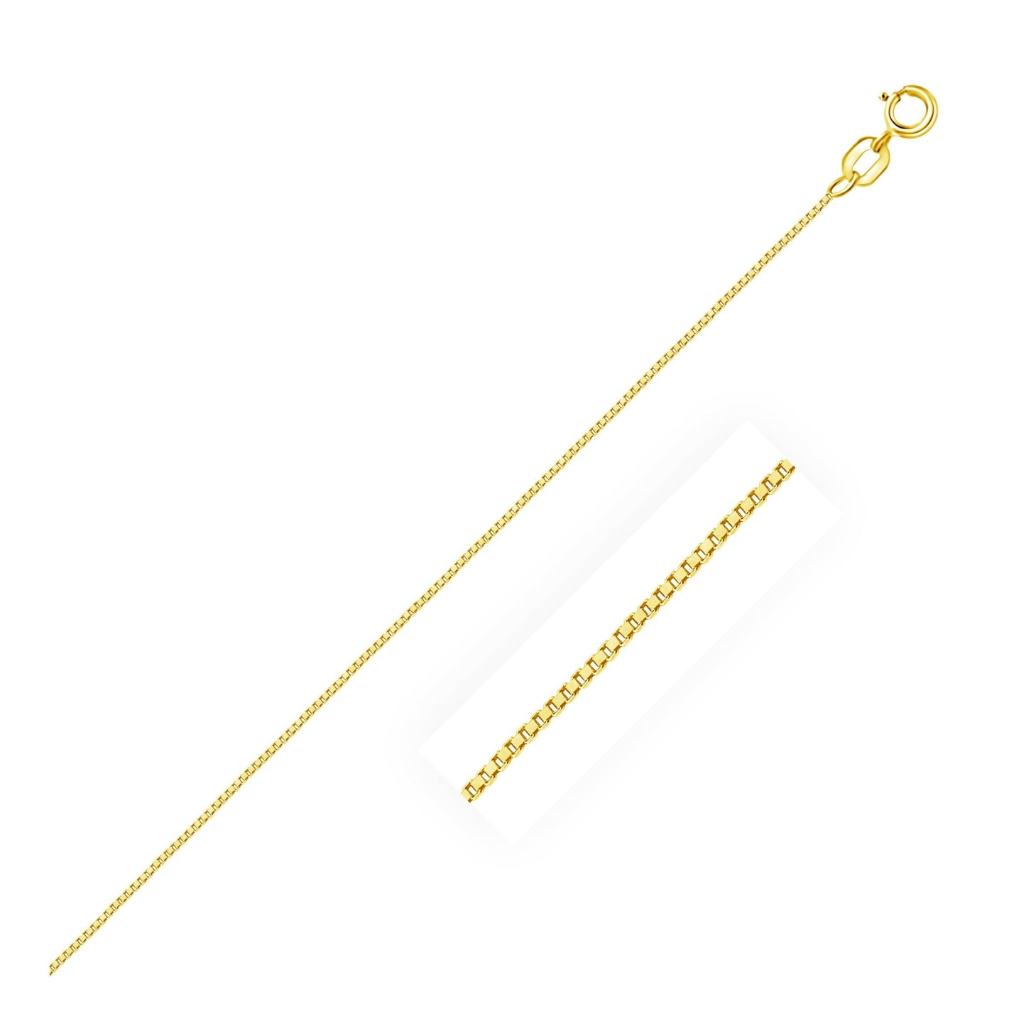 10k Yellow Gold Box Chain in 0.6 mm