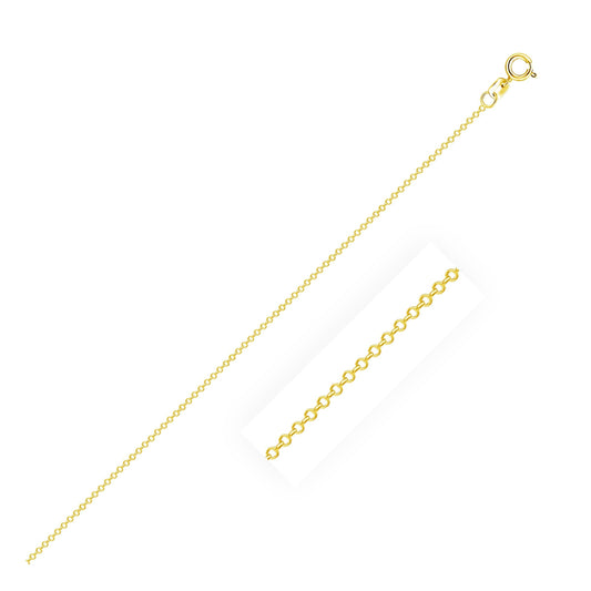 14k Yellow Gold Cable Link Chain in 0.5 mm