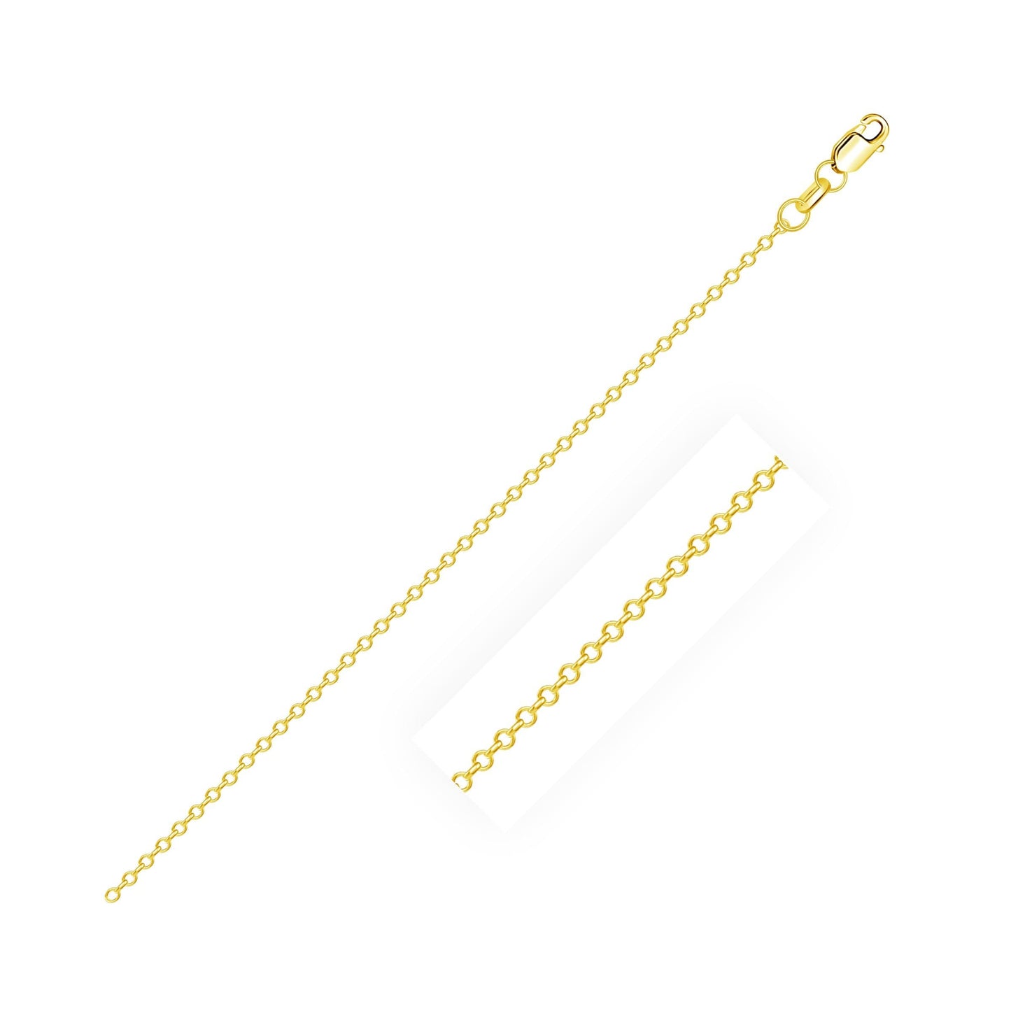 14k Yellow Gold Cable Link Chain in 0.8 mm