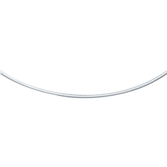 14k White Gold Omega Style Chain in 2 mm