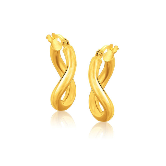 14k Yellow Gold Italian Twist Hoop Earrings (5/8 inch Diameter)