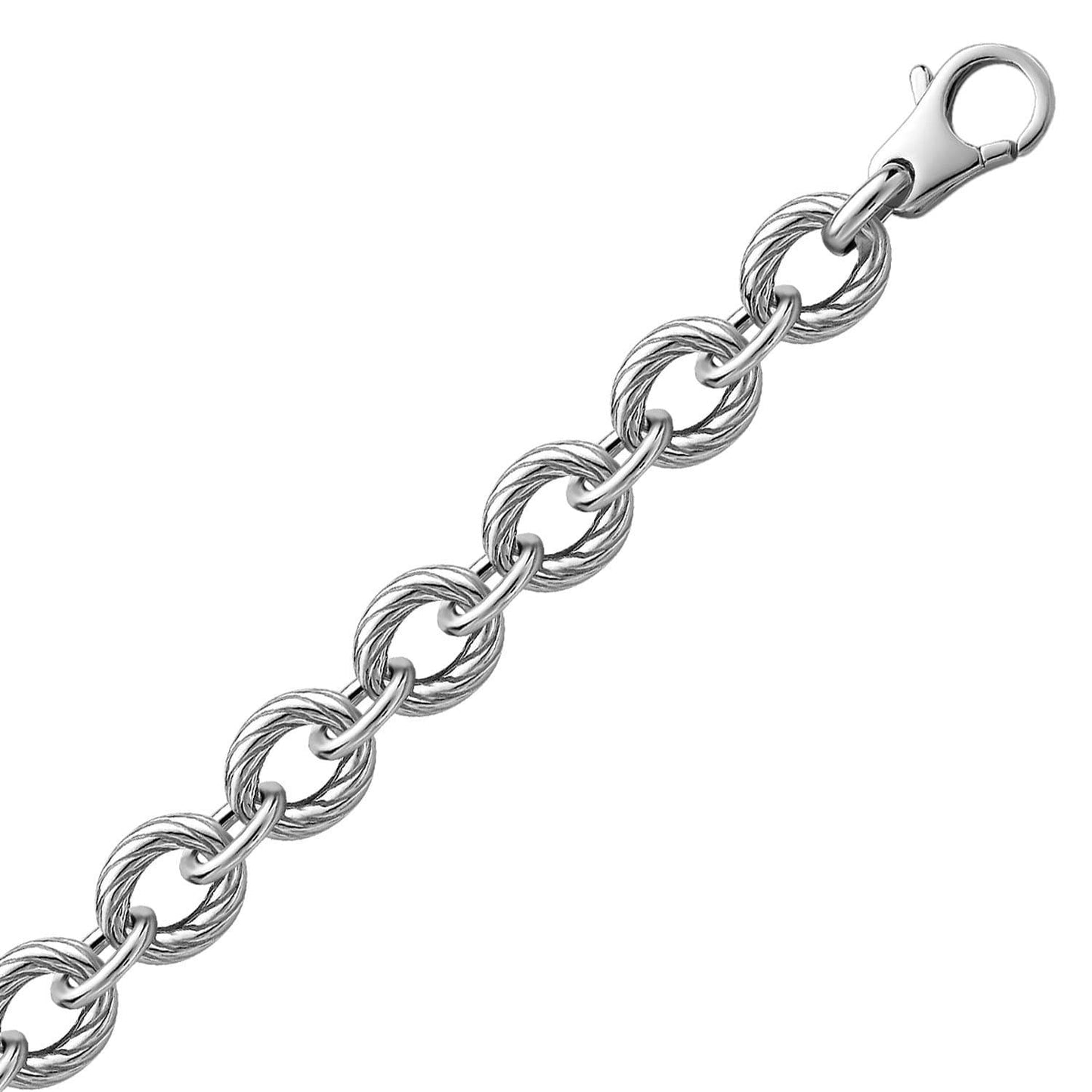 Sterling Silver Diamond Cut Chain Bracelet