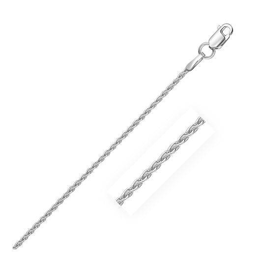 14k White Gold Round Wheat Chain in 1.2 mm