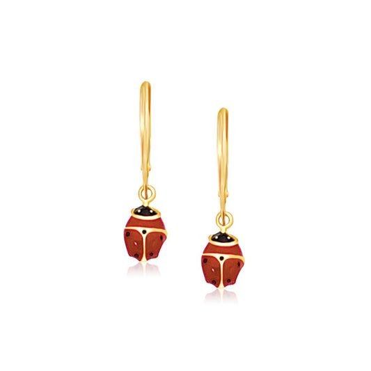 Petite Lady Bug Dangle Earrings