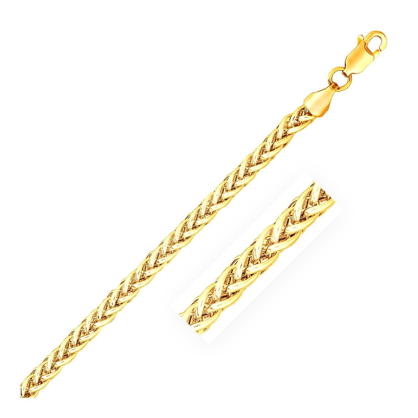 14k Yellow Gold Wheat Link Chain