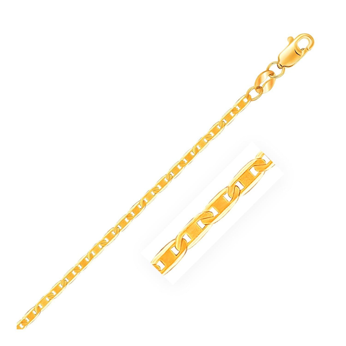 14k Yellow Gold Mariner Link Chain in 1.7 mm