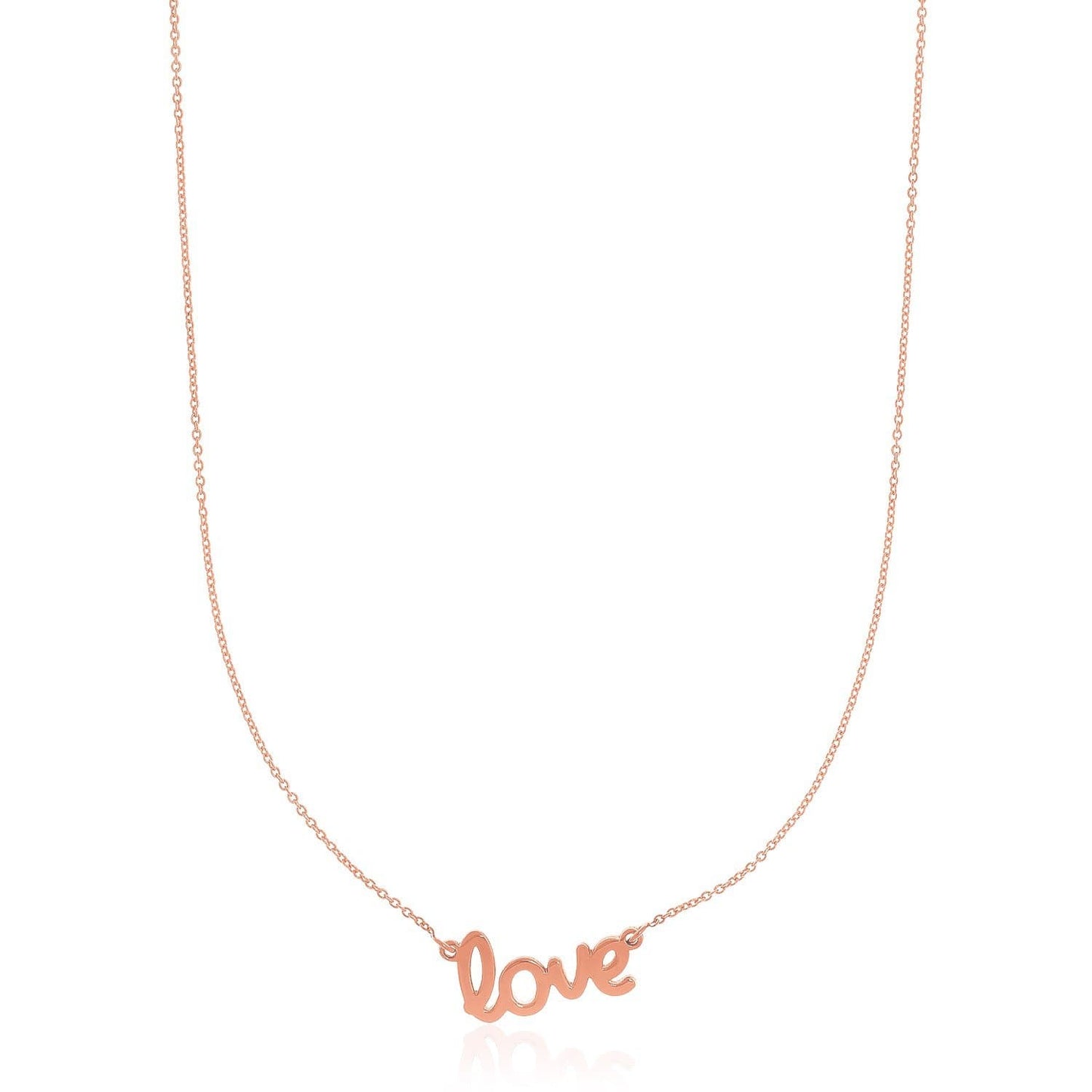 LOVE Necklace in 14k Rose Gold