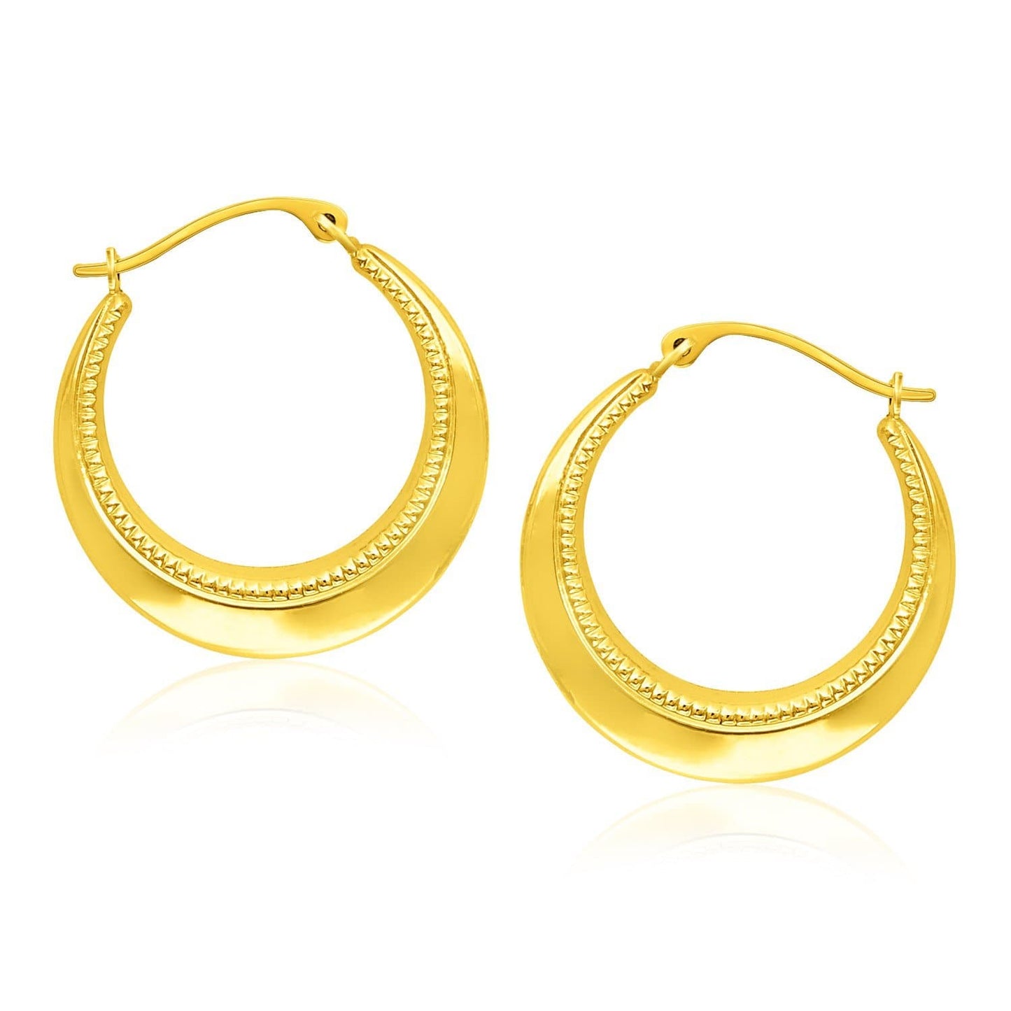 Texture Rope Hoops in 14k Yellow Gold