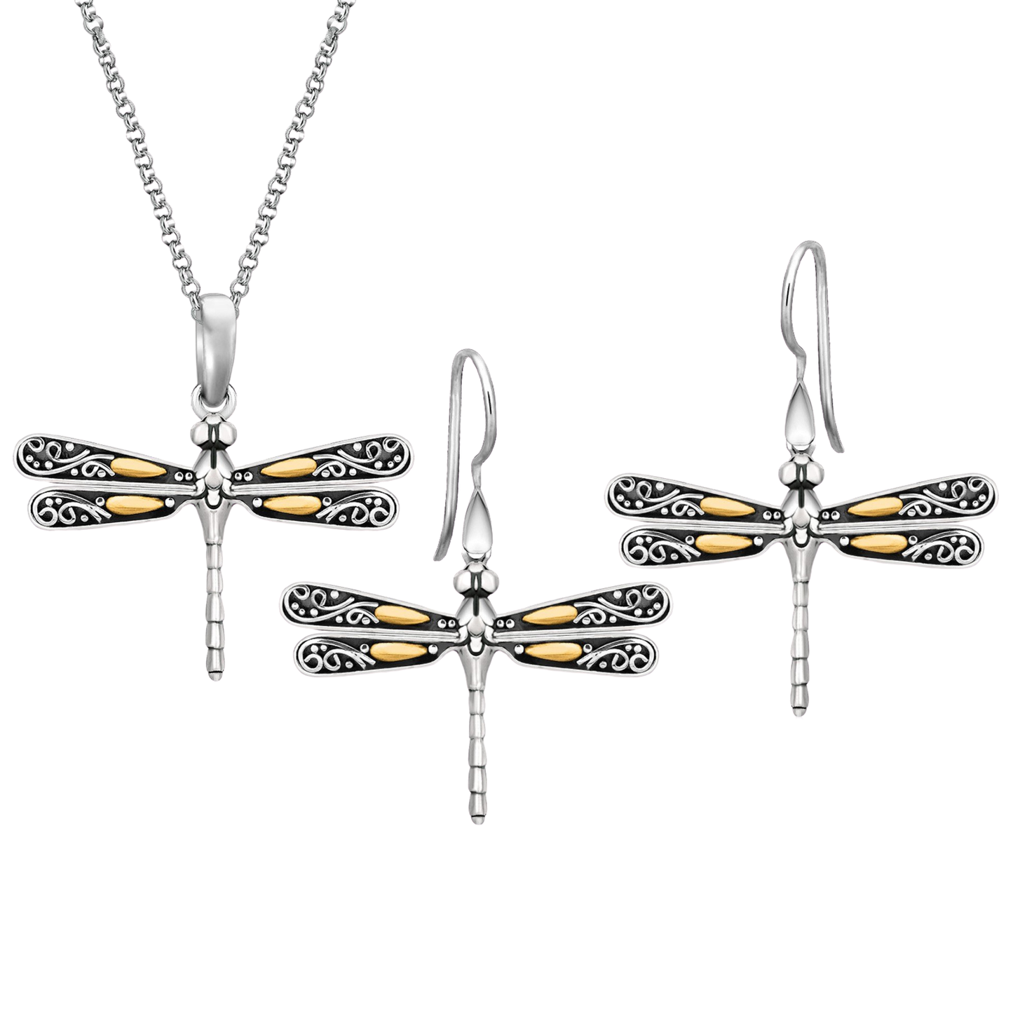 Dragonfly Necklace & Earrings Set